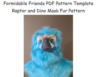 Raptor and Dino Mask Fur Pattern **Digital Download Only** No physical item will  be sent