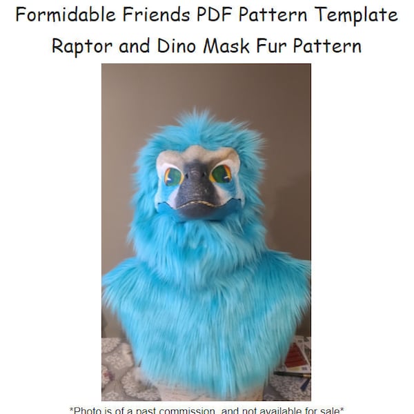 Raptor and Dino Mask Fur Pattern **Digital Download Only** No physical item will  be sent