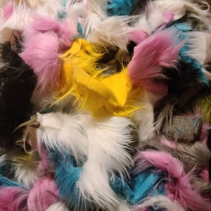 Faux Fur Scraps- Gallon bag Stuffed Full!