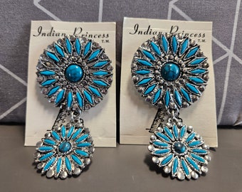 2 Faux turquoise brooches **free shipping**