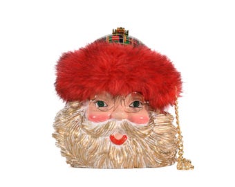 Timmy Woods Vintage Santa Claus Handbag With Spectacles NEW With