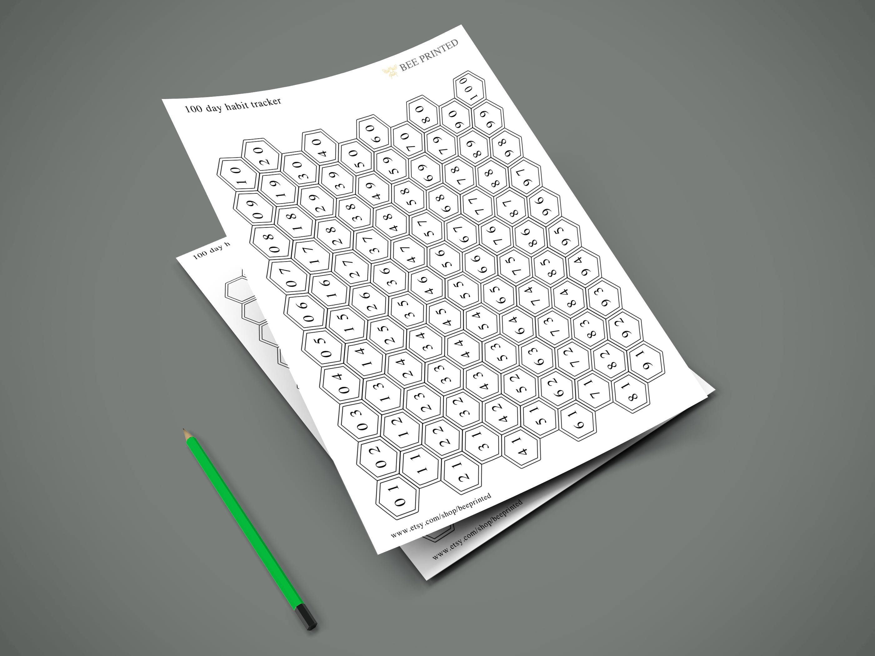 100 Day Habit Tracker Printable Goal Planner 100 Day Project Instant ...
