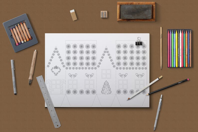 Printable Gingerbread House Christmas  DIY Advent Calendar  image 1