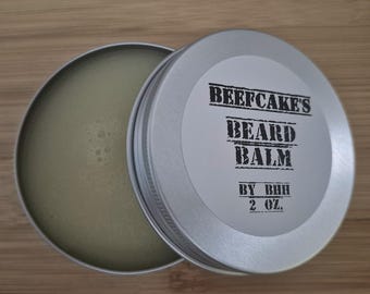 Beefcake's Beard Balm for healthy Beard growth. Vitamin Infused. 2 oz Tin