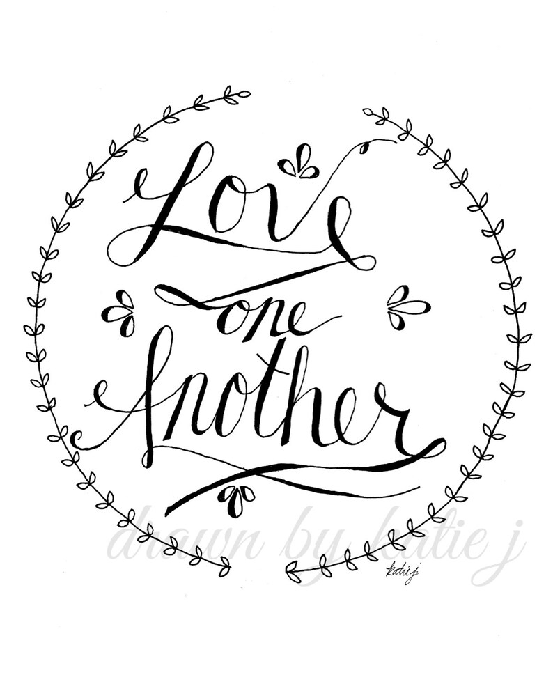 Love One Another Printable Hand Lettered Art - Etsy