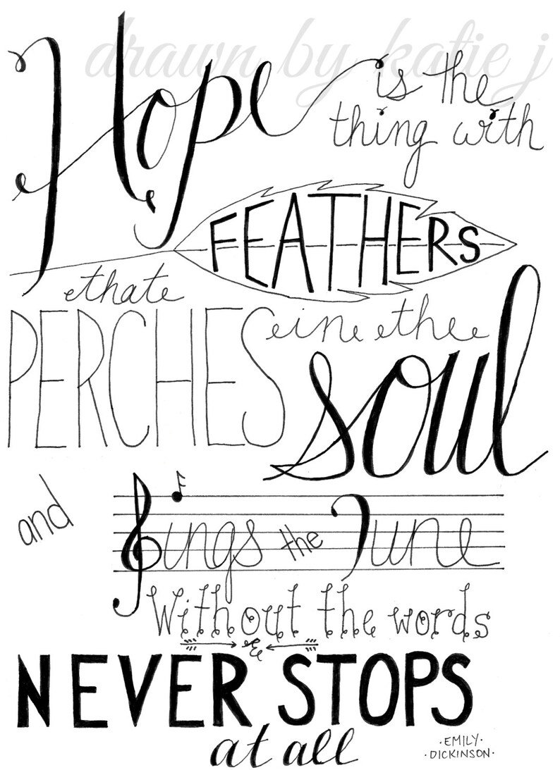 Hope Is the Thing With Feathers by Emily Dickinson Hope Is the Thing With Feathers by Emily Dickinson