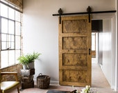 Black 6-8 FT Sliding Barn Door Closet Hardware Set