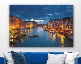 Venice Italy Wall Art Print Canvas Grand Canal Night Cloud Wall Decor River Living Room Decor Canvas