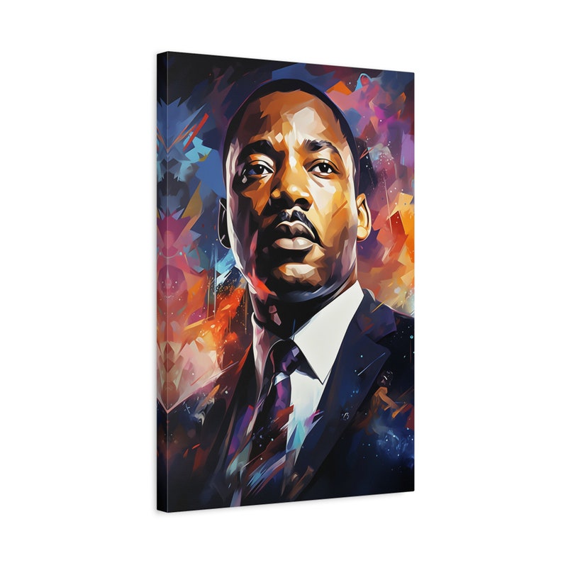 Martin Luther King Art Wall Art Canvas Print Colorful Brush Oil Painting African American