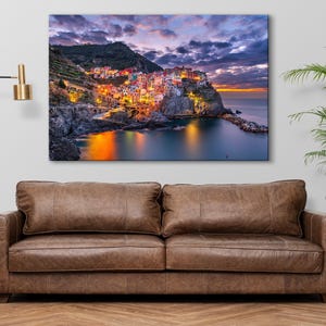 Cinque Terre Wall Art Canvas Print Decor Monterosso Vernazza Corniglia Manarola Italy City Mountain Living Room Decor