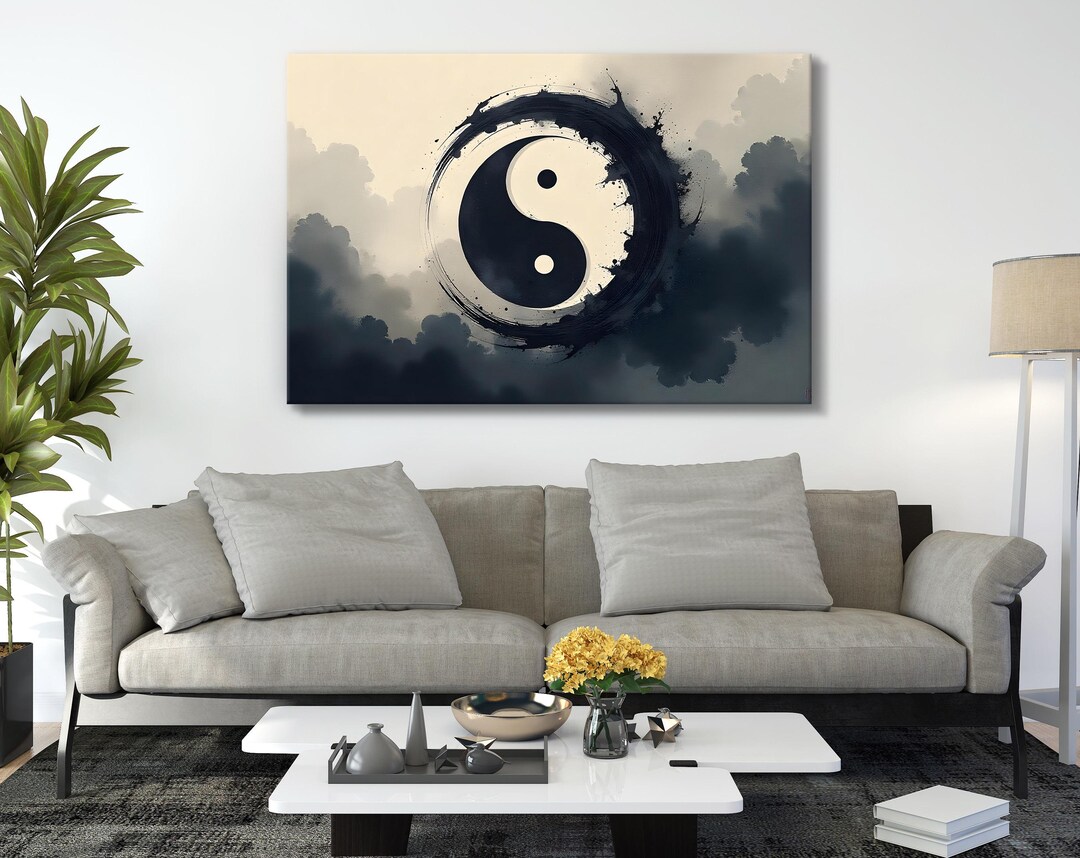 Yin and Yang Art Yin-yang Wall Art Canvas Wall Decor Zen Yoga Balance ...