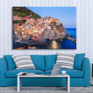 Cinque Terre Wall Art Canvas Print Decor Monterosso Vernazza Corniglia Manarola Cityscape Mountain Living Room Decor