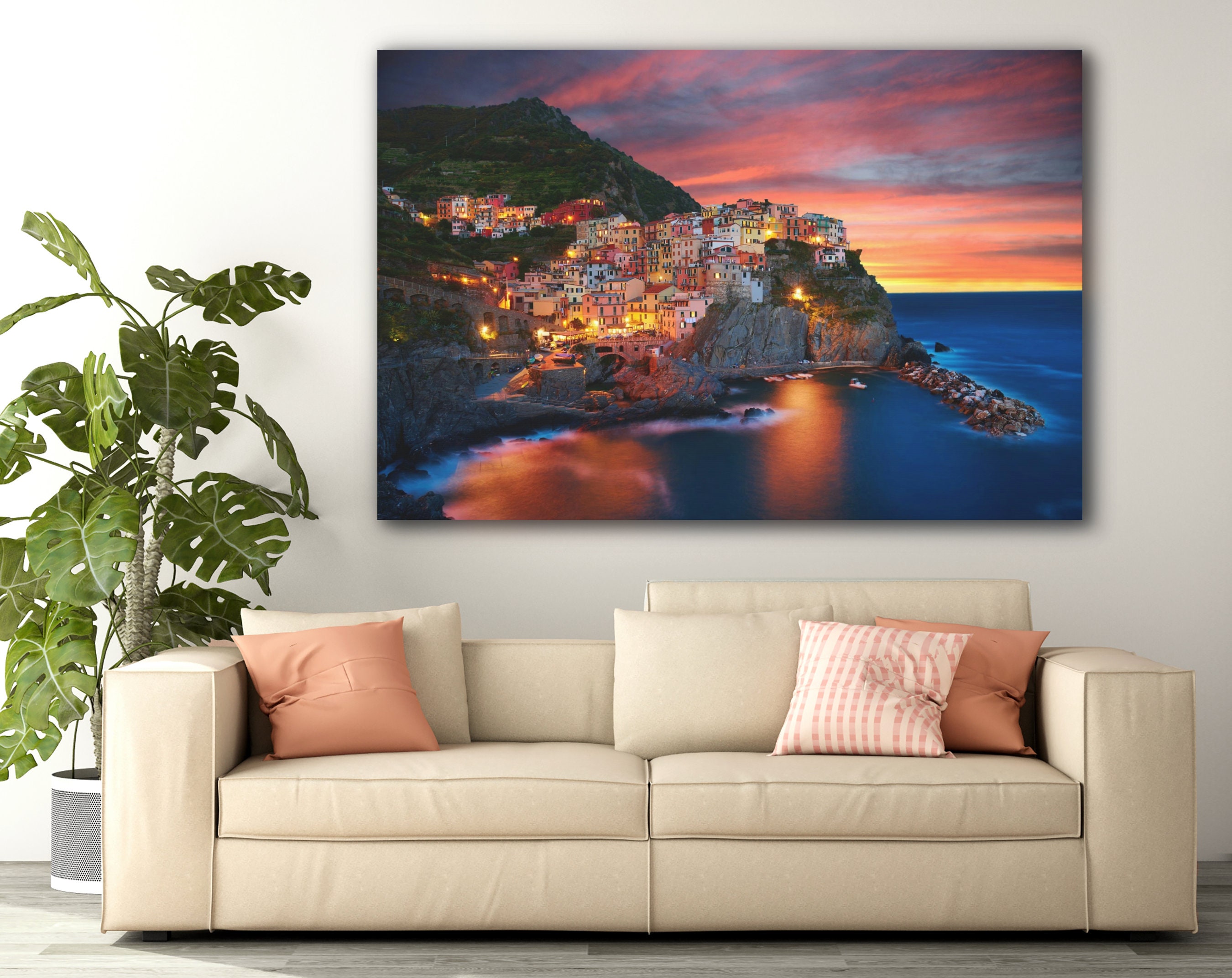 Cinque Terre Wall Art Canvas Print Decor Monterosso Vernazza - Etsy