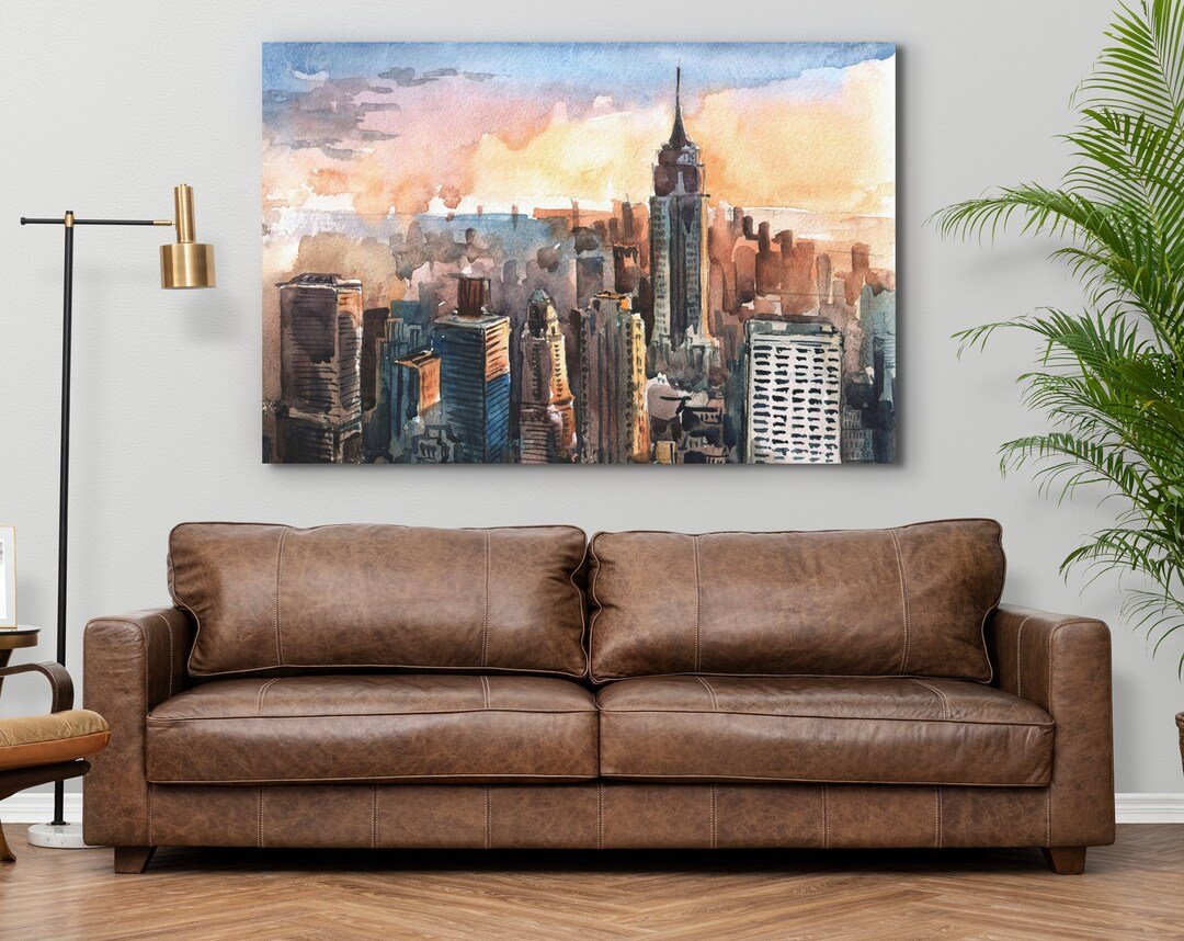 Picture of New York Skyline Wall Art Canvas Painting Print Urban Modern Wall Decor ...