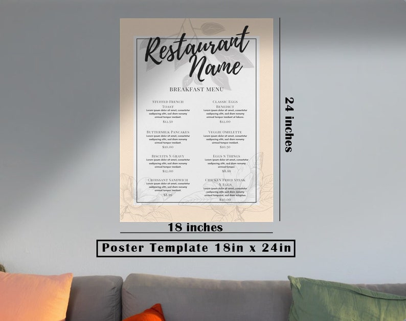 Restaurant Menu Template - Etsy