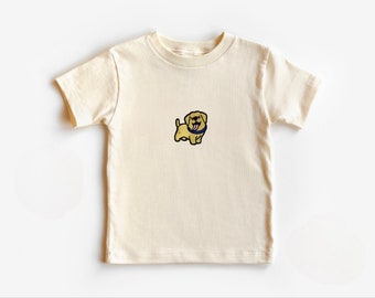 Golden Retriever Embroidered Patch Kids Shirt, Dog Toddler Tee, golden retriever kids tshirt, dog children’s clothing