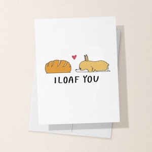 Corgis Love Karte, Hunde Valentinstag Karte, Ich loaf you, Corgis Geschenke, Geschenke für Corgis Liebhaber, Karten für sie, Freundin, Jahrestag, Punny Karte