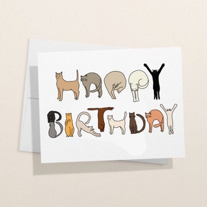 Cat Happy Birthday Card, carte d’anniversaire pour maman chat, cartes pour elle, carte d’animal de compagnie, carte d’anniversaire d’animal, chaton