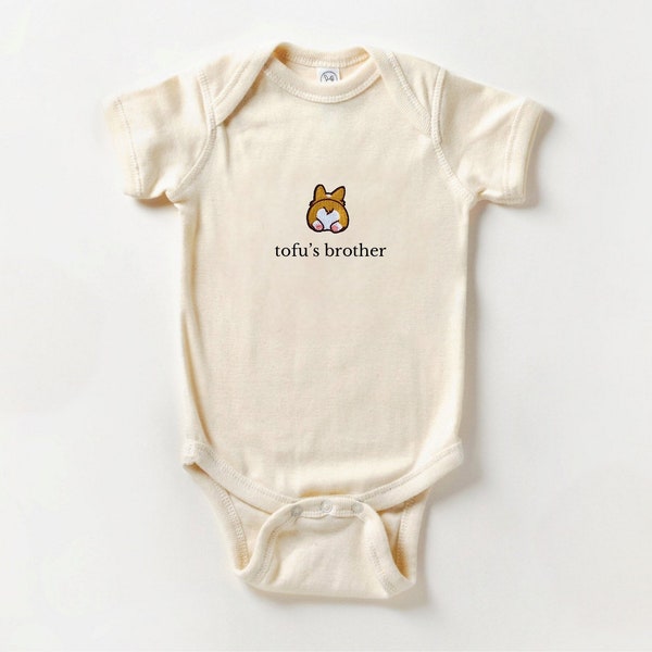 Custom Name Corgi Butt Embroidered Patch Baby Onesie, infant bodysuit, baby boy, girl, unisex clothing, baby shower, pregnancy gift