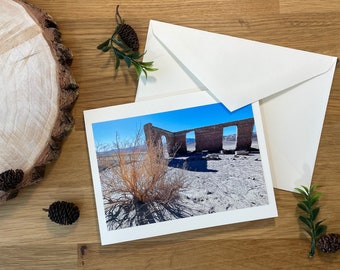Photo Greeting Card with Envelope, Blank Inside - 4”x6” Death Valley Ruins, Photography Blank Card Print