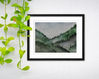 Printable Forest Wall Art, Digital Nature-Inspired Painting Download | PRINTABLE ART