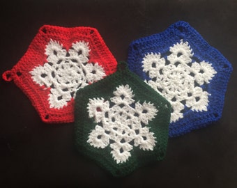 Crochet Snowflake Pot Holder/Hot Pad