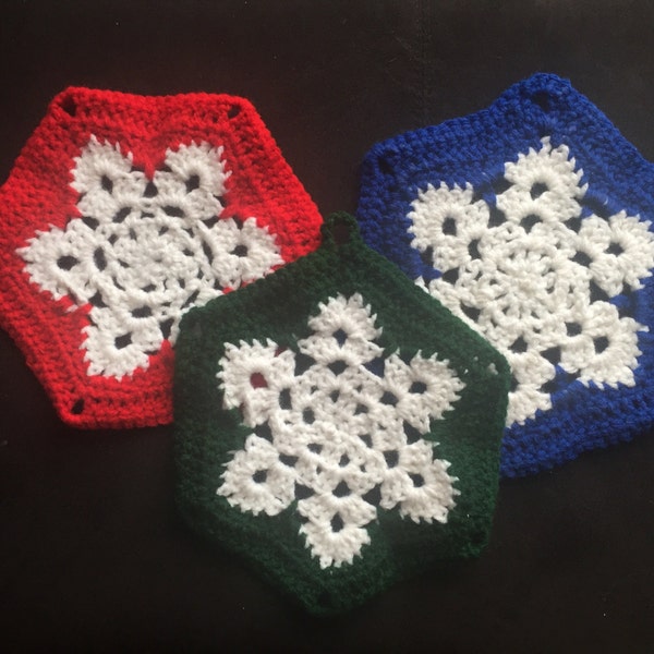 Crochet Snowflake Pot Holder/Hot Pad