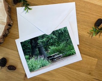 Photo Greeting Card with Envelope, Blank Inside - 4”x6” Emerald Bay, Forest, Photography Blank Card Print