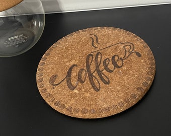 Coffee Bar Cork Trivet, Coffee Lover Hot Pad