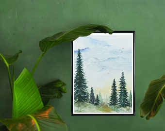 Printable Forest Wall Art, Digital Nature-Inspired Painting Download | PRINTABLE ART