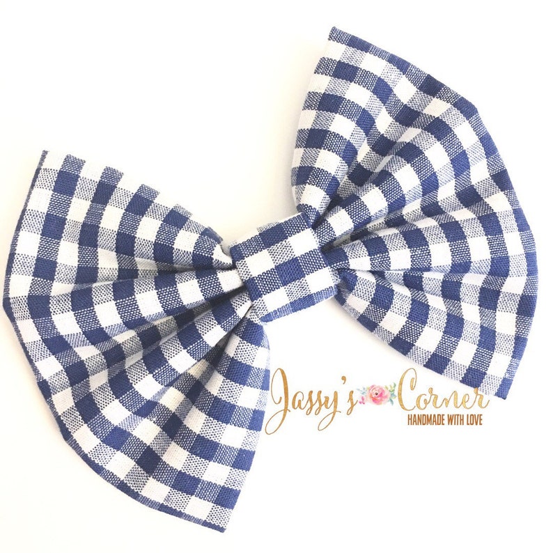 Gingham Fabric Hairbow Gingham Fabric Hairclip Gingham Bow Gingham Clip