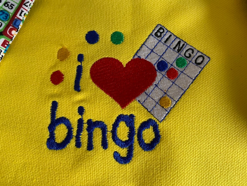 I Love Bingo Canvas Tote Bag Bingo Daubers Keychain Coin Purse