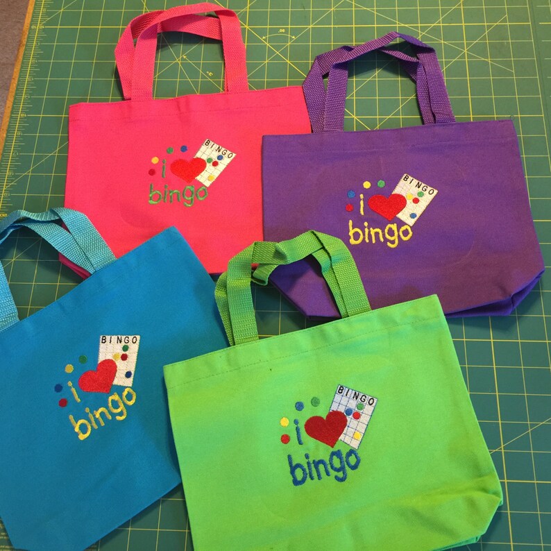I Love Bingo Canvas Tote Bag Personalized Etsy
