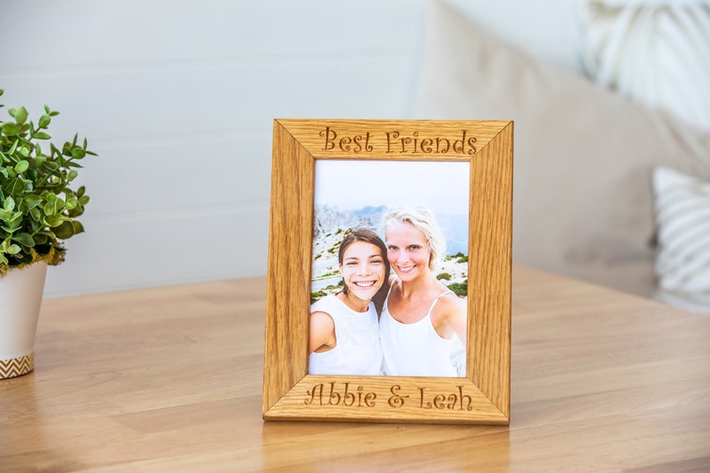 Engraved Personalised Wooden Photo Frame Made From Solid Oak. Etsy