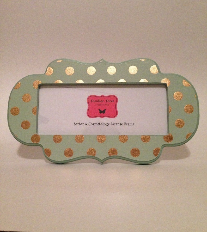 Barber & Cosmetology License Frame in mint with gold foil Etsy