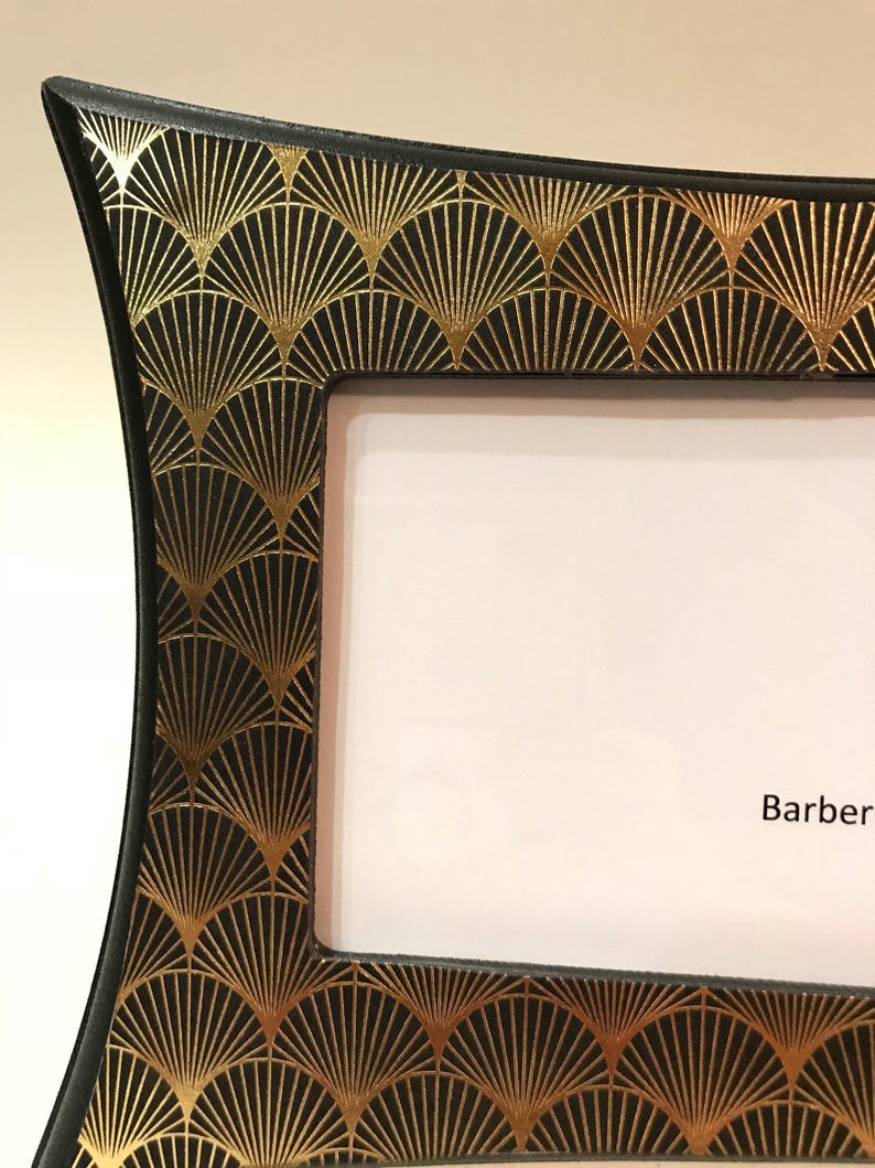 Barber /& Cosmetology License Frame black gold foil fan print fits 8 12 x 3 58 Business certification