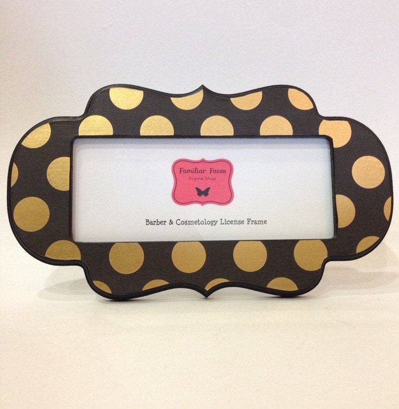 Barber & Cosmetology License Frame in black with gold foil Etsy