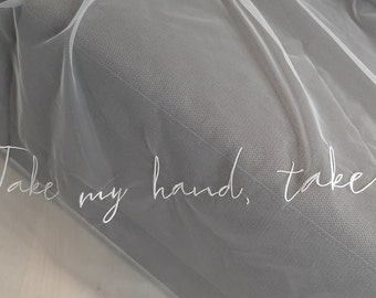 Custom Wedding Veil with embroidered text Wedding veil made to order Wedding Veil with embroidered handwritten font