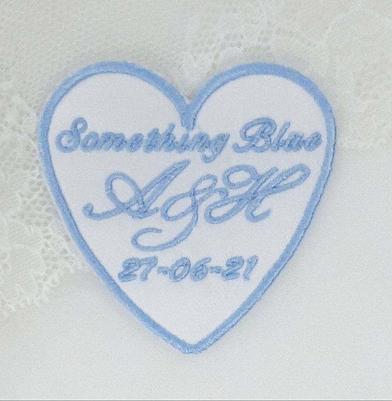 Something Blue patch for the wedding dress. Gift for bride