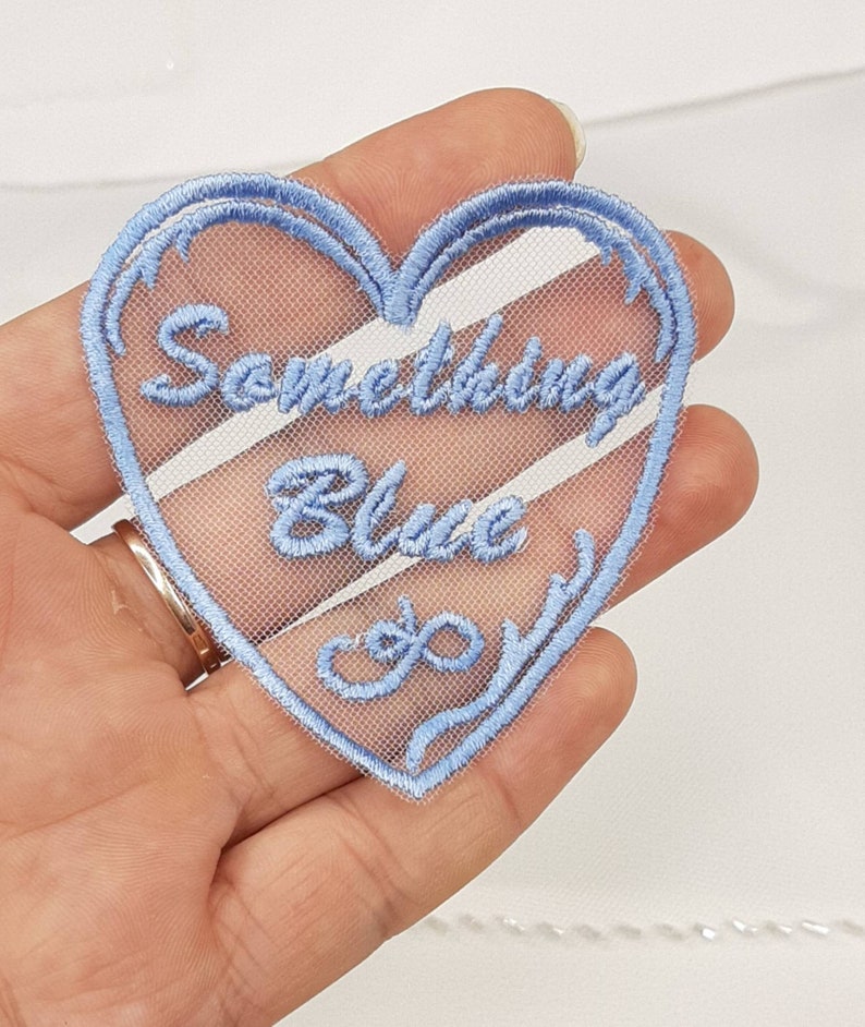 Something Blue patch for the wedding dress. Gift for bride