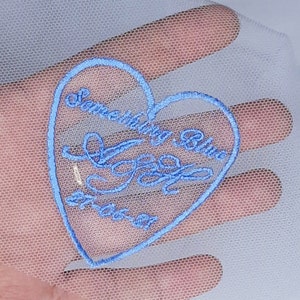 Something Blue patch for the wedding dress. Gift for bride