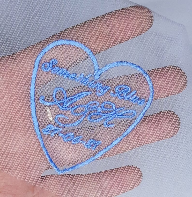 Something Blue patch for the wedding dress. Gift for bride