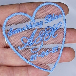 Something Blue patch for the wedding dress. Gift for bride