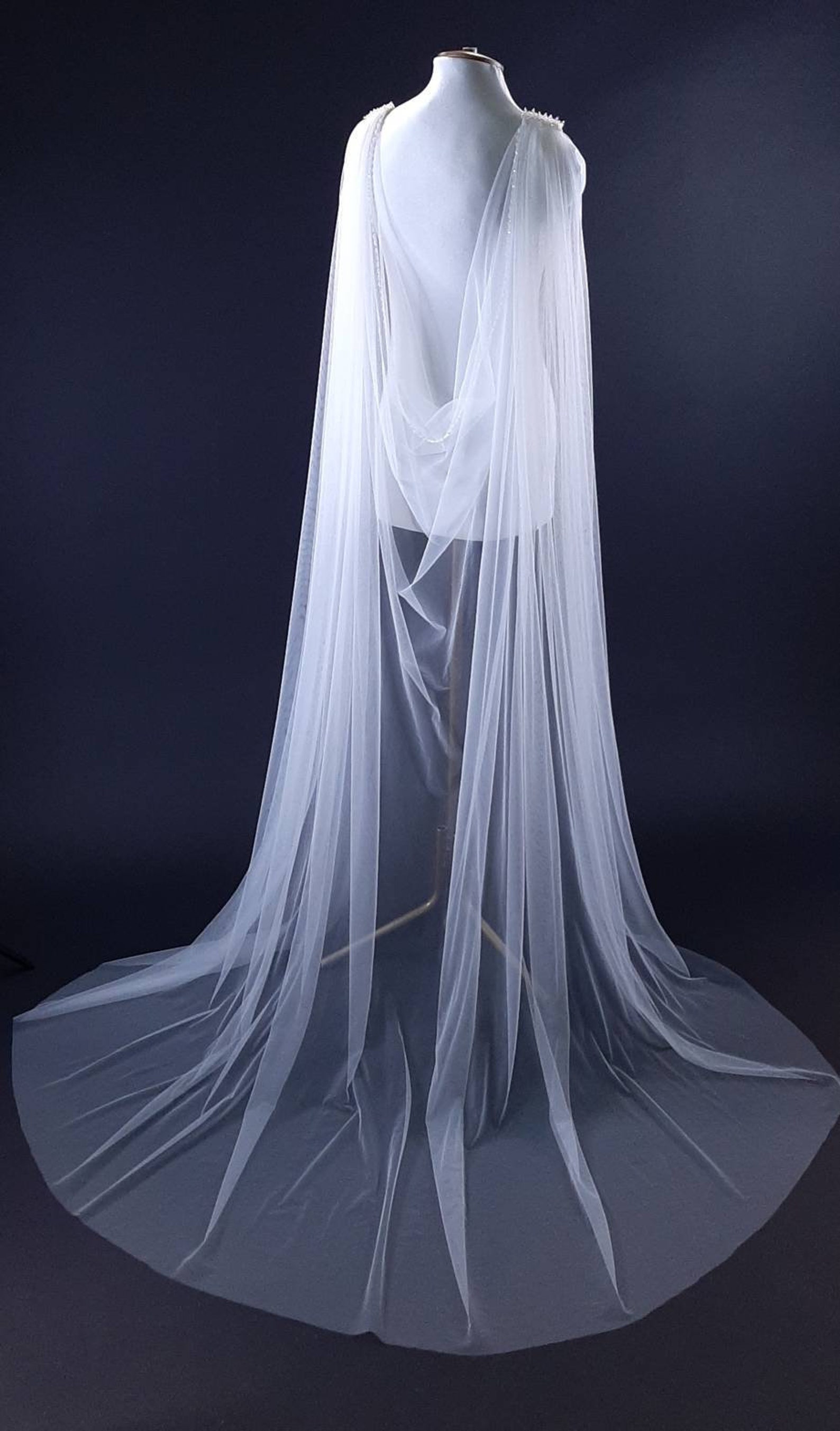 tulle wedding cape