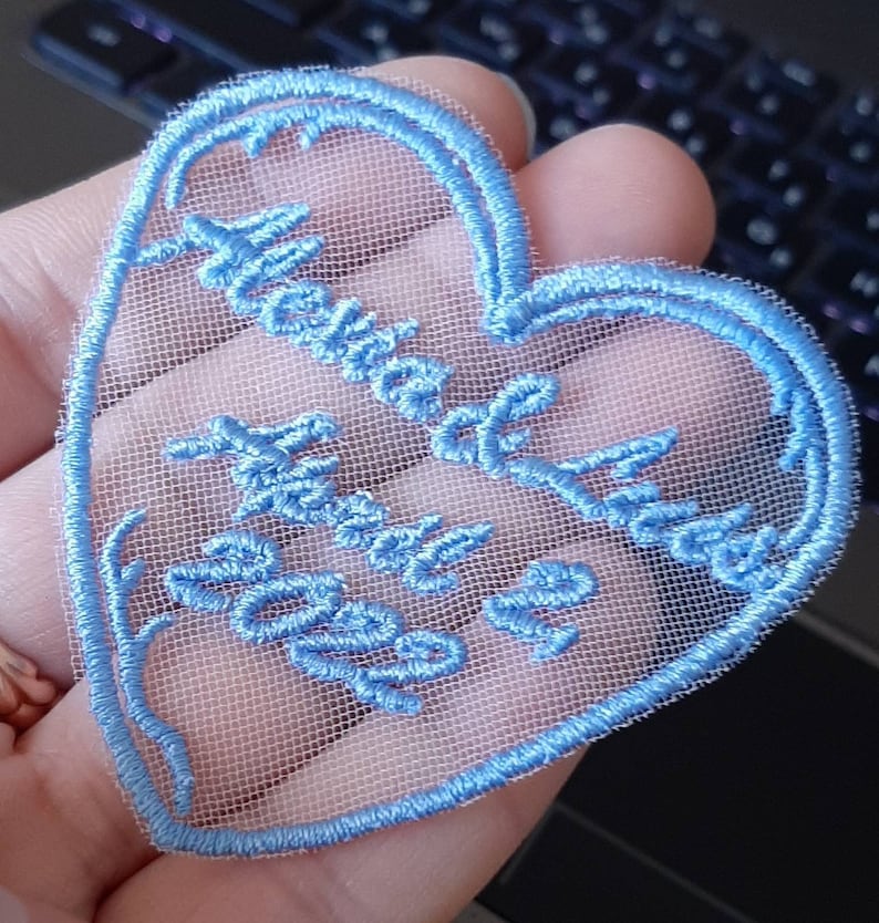 Something Blue patch for the wedding dress. Gift for bride