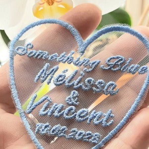 Something Blue patch for the wedding dress. Gift for bride