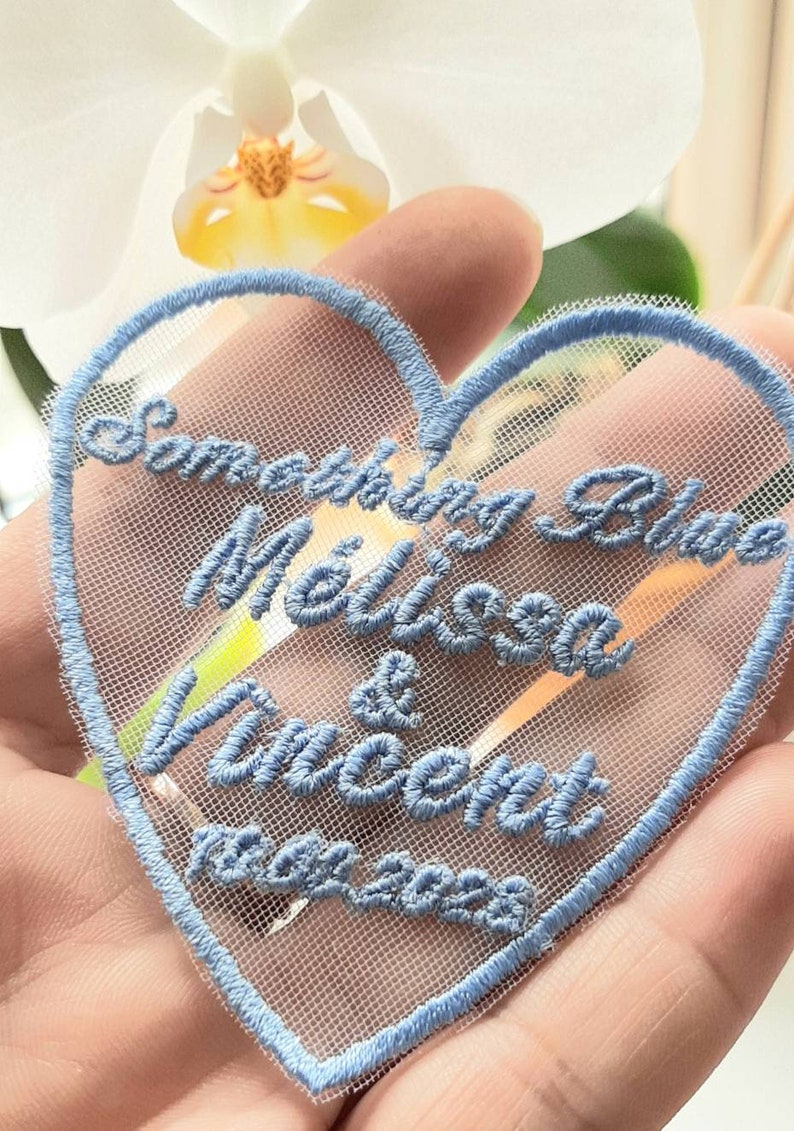 Something Blue patch for the wedding dress. Gift for bride