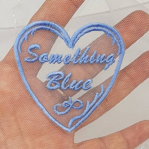Patch Something Blue for wedding dress Patch sew-on Something Blue for wedding dress Tulle Patch sew-on for Braid Gift for bride
