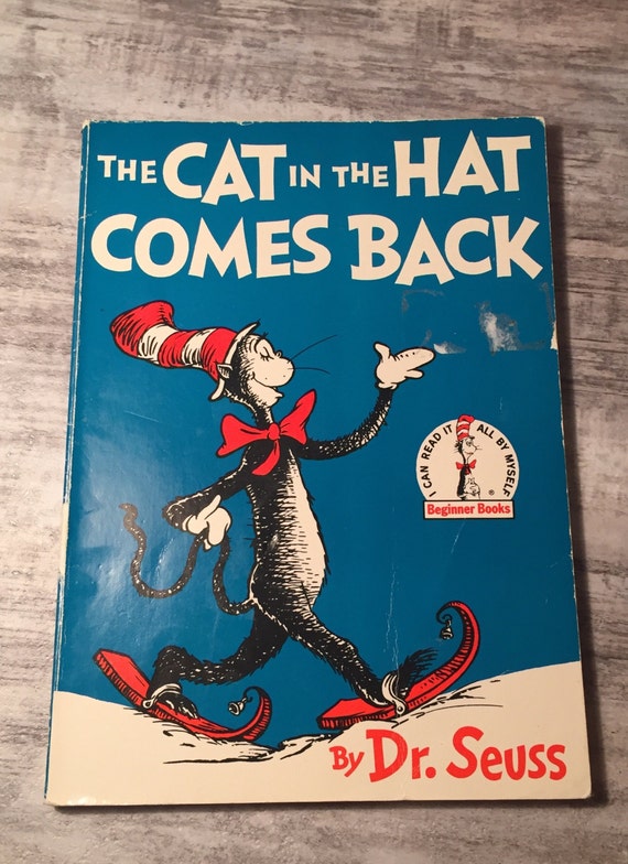The Cat In The Hat Comes Back By Dr Seuss Book 1986 Softcover Beginner Books Vintage Childrens Book Sequel Book Kids Book 80s