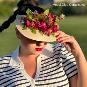 Golf visor women floral visor Golf Visor with flowers Golf Visor floral for women